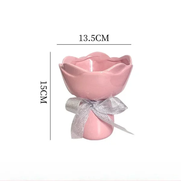 Ceramic Vase Rose Flower Shaped Vase